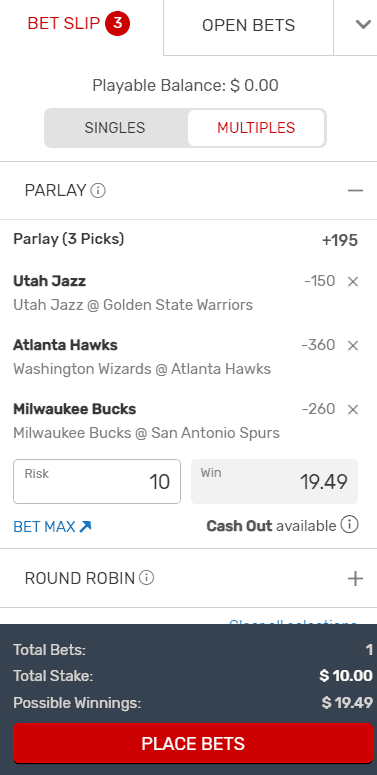 2021 NBA Parlay Bet