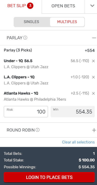 Over Under NBA Playoff Parlay 2021